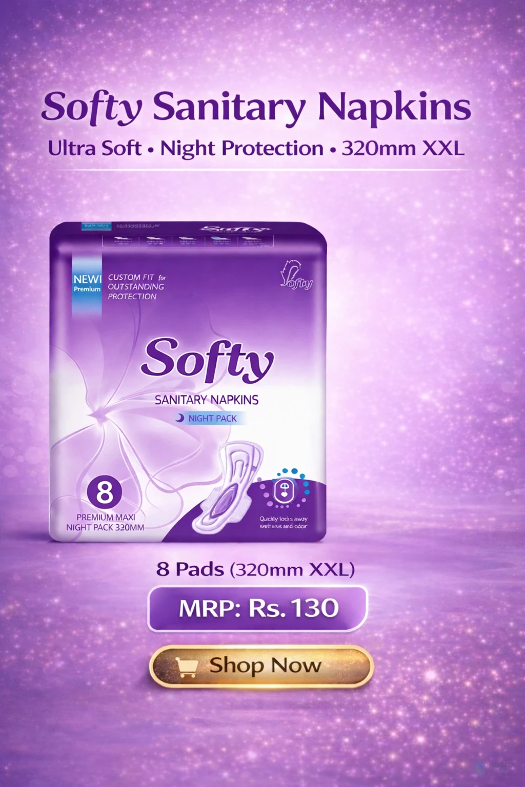 Softy Sanitary Napkins-320mm - Hygienix Nepal