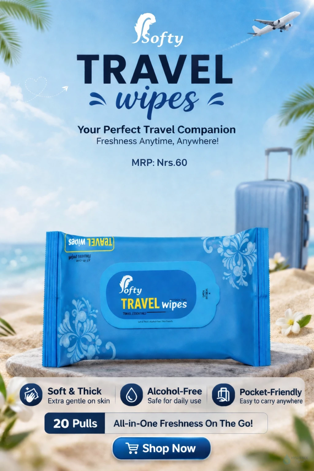 Softy Travel Wipes - Hygienix Nepal