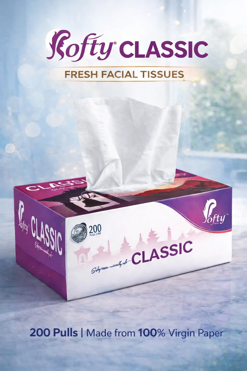 Softy-Facial Tissues-200 Pulls - Hygienix Nepal